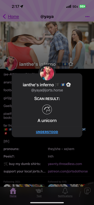 scan says I'm a unicorn 