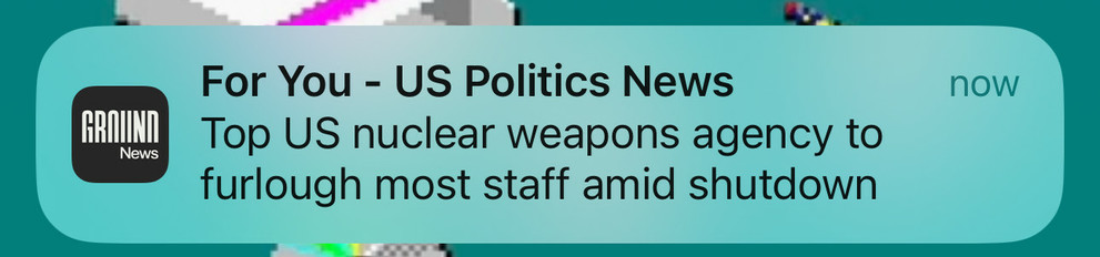 
For You - US Politics News
Top US nuclear weapons agency to
furlough most staff amid shutdown
