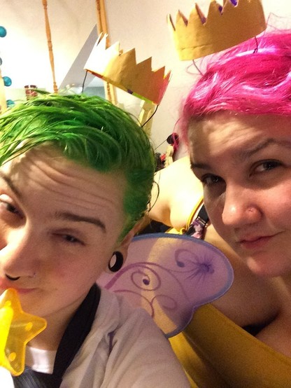 me and my then-partner as cosmo and wanda from fairly oddparents 