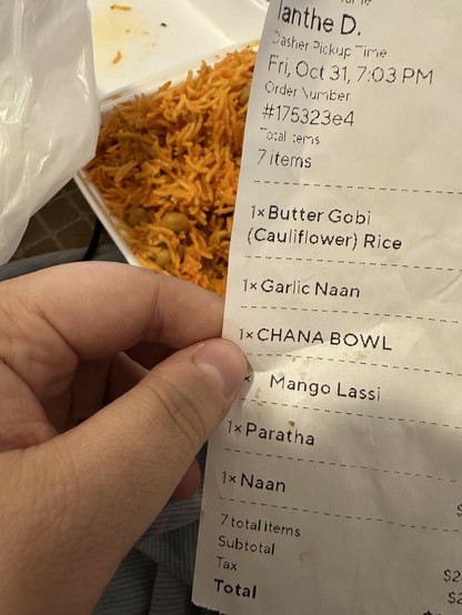 I got Indian food cauliflowers 