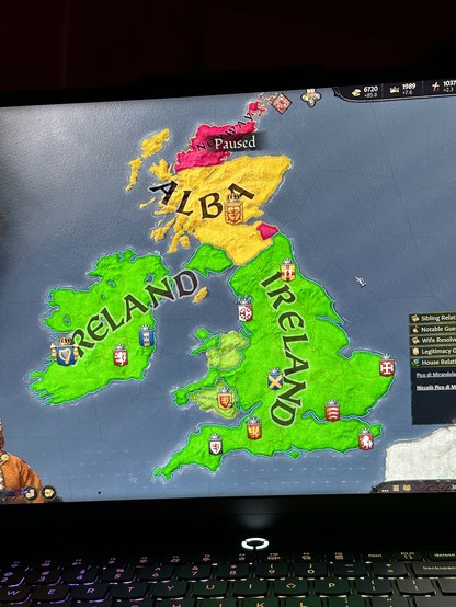 ck3 map where the entirety of England is controlled by ireland