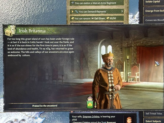 I have reclaimed Britannia for IRELAND