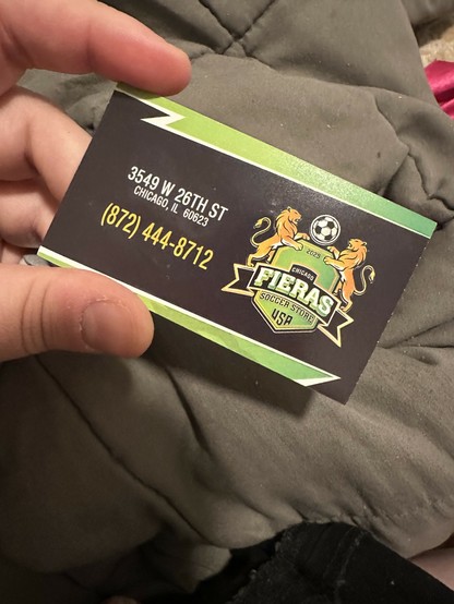 business card for a footy store 