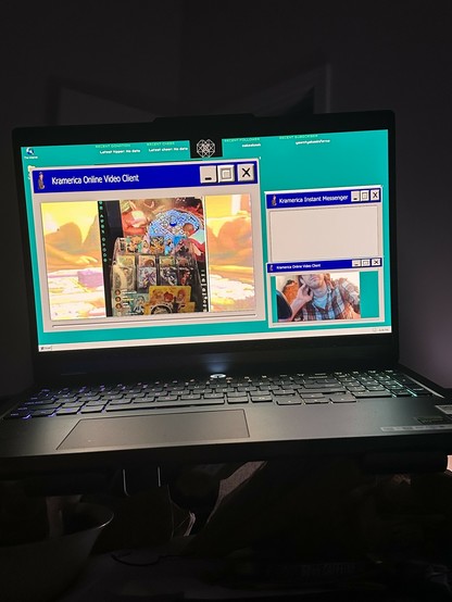 laptop with my friends twitch stream