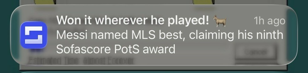 Messi named MLS best, claiming his ninth
Sofascore PotS award