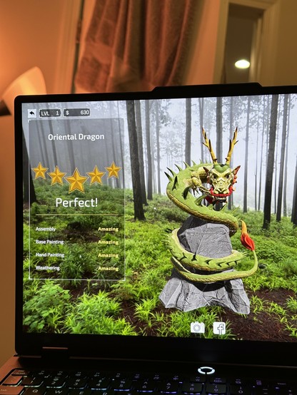 completed dragon model that i got a perfect score on