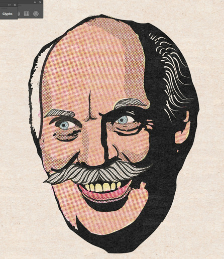 the halftone colors are now misaligned so theres like, lip color on his teeth and stuff lol