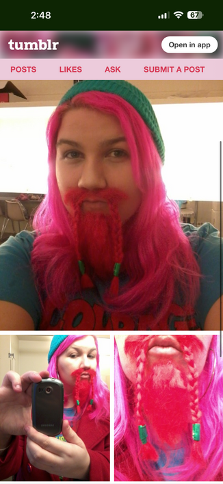 me with a dwarf beard in stage makeup class in college