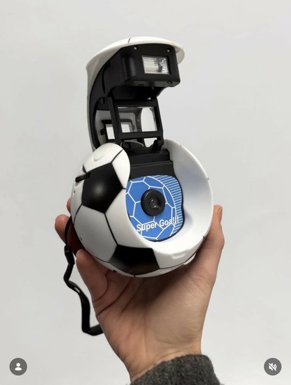 a camera shaped like a football